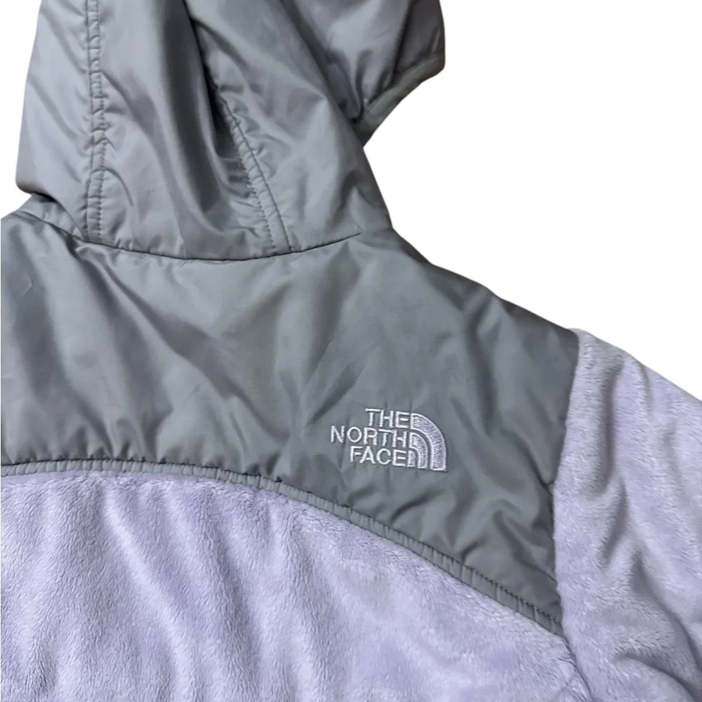 The North Face‎ Girls Size Medium 10/12 Lavender/Gray Reversible Zip Up Coat